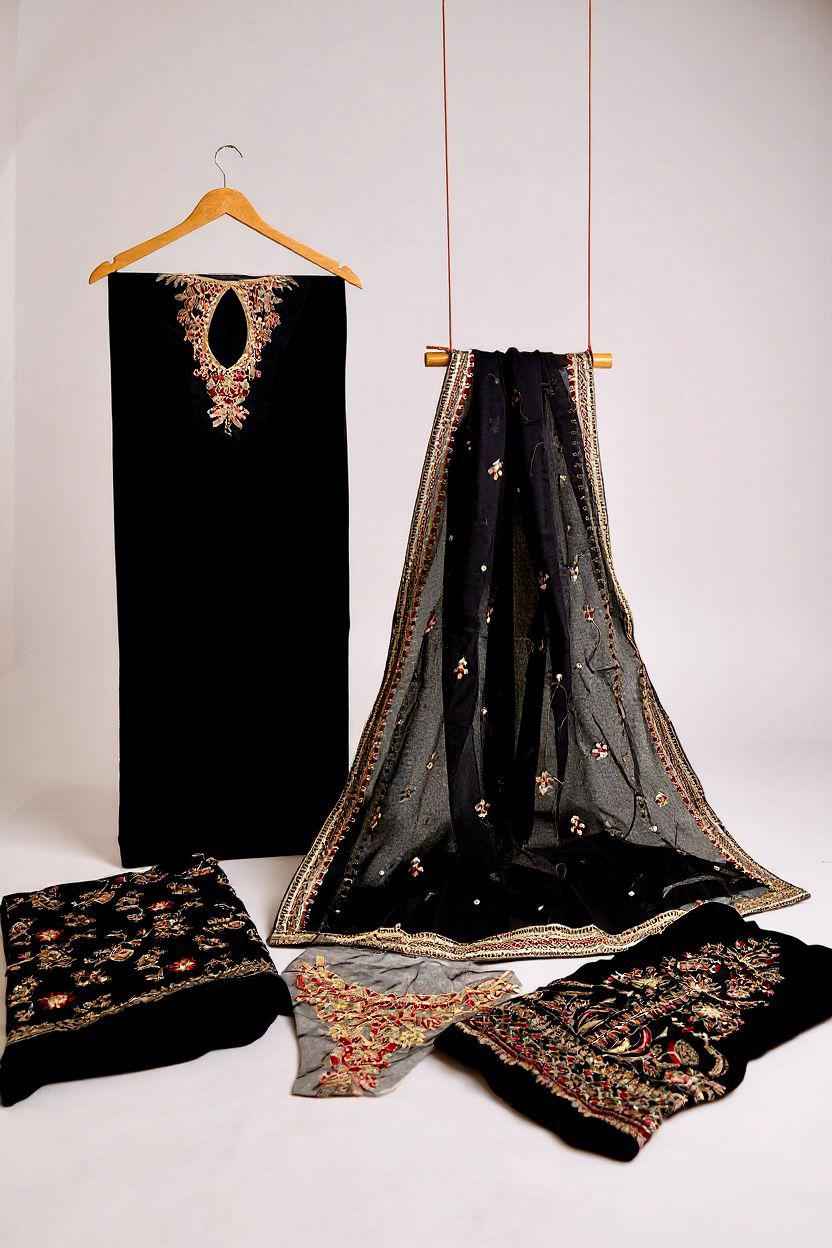 Luxury | Velvet | Embroidered | 3 pcs