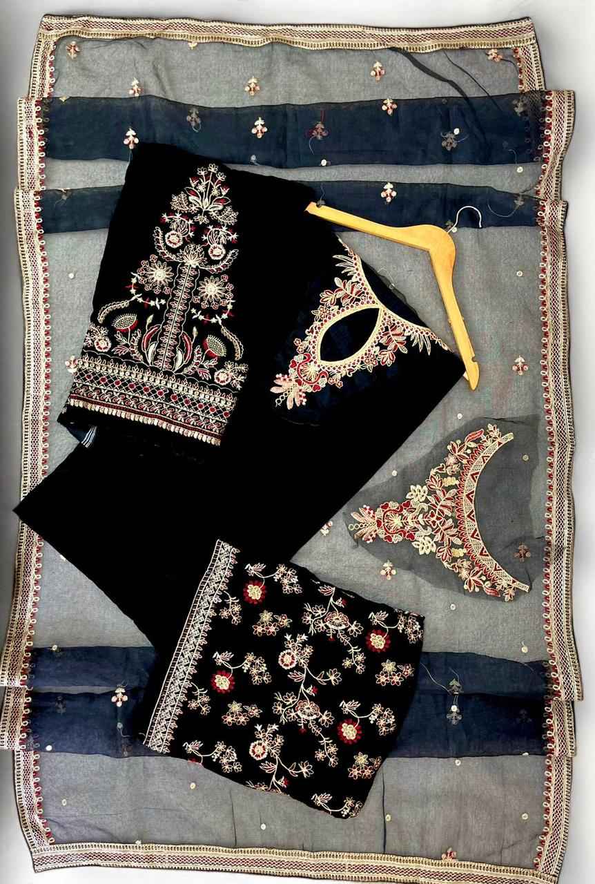 Luxury | Velvet | Embroidered | 3 pcs