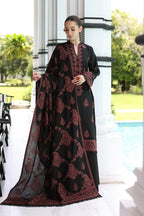 Bareez’e-Heavy Embroidered Lawn Unstitched 3PC Suit with Full Embroidered Bamber Chiffon Dupatta