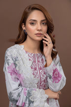Embroidered Digital Printed Lawn Unstitched 3pc with Ready to wear Bana Dora Dupatta