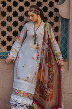 Light Gray Embroidered Lawn 3PC