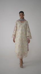 Maria B- Chikankari Embroidered Lawn Unstitched 3pc with Ready to wear Chiffon Dupatta